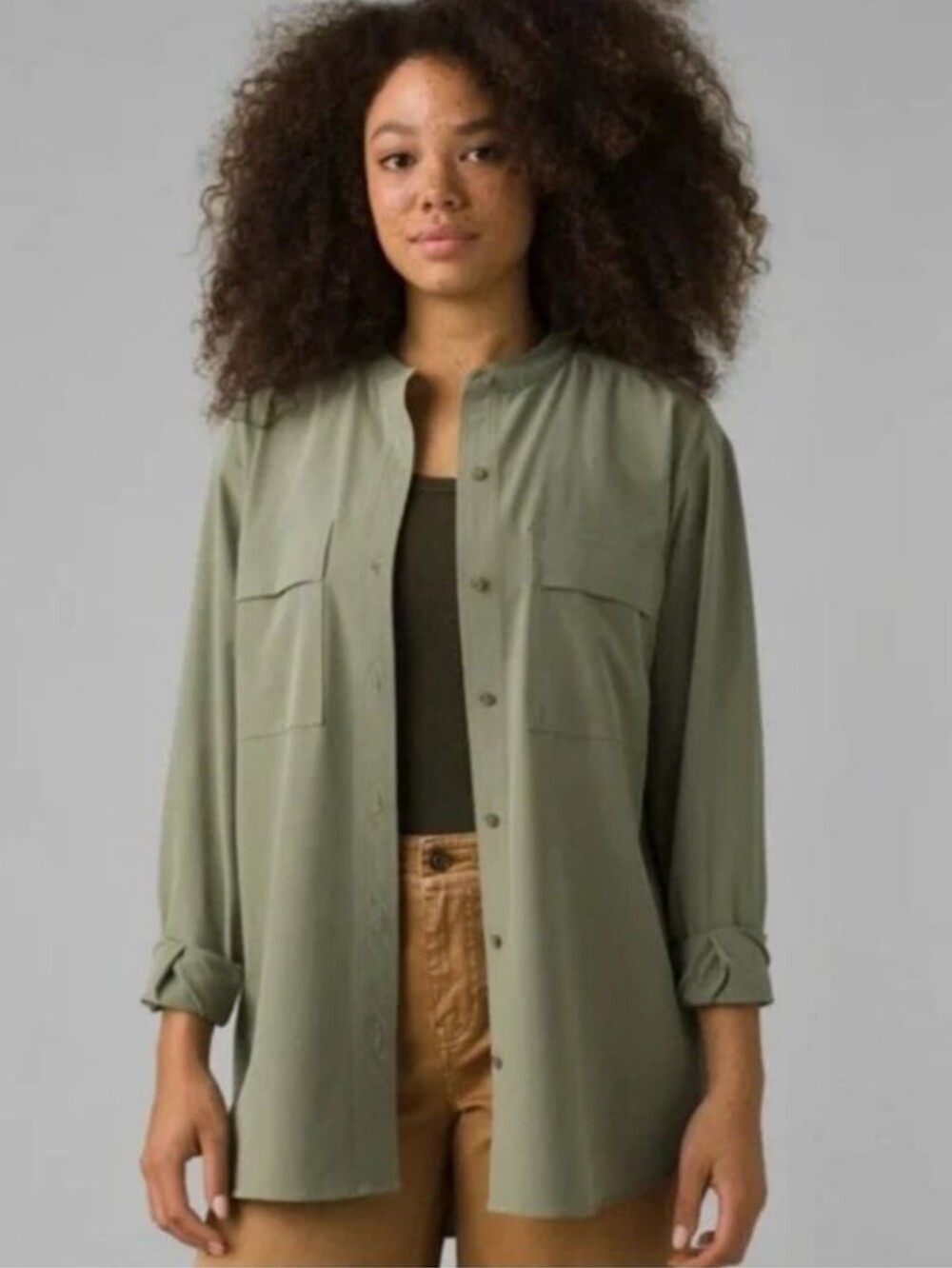 Prana Green Railey Button Up Outdoor Shirt